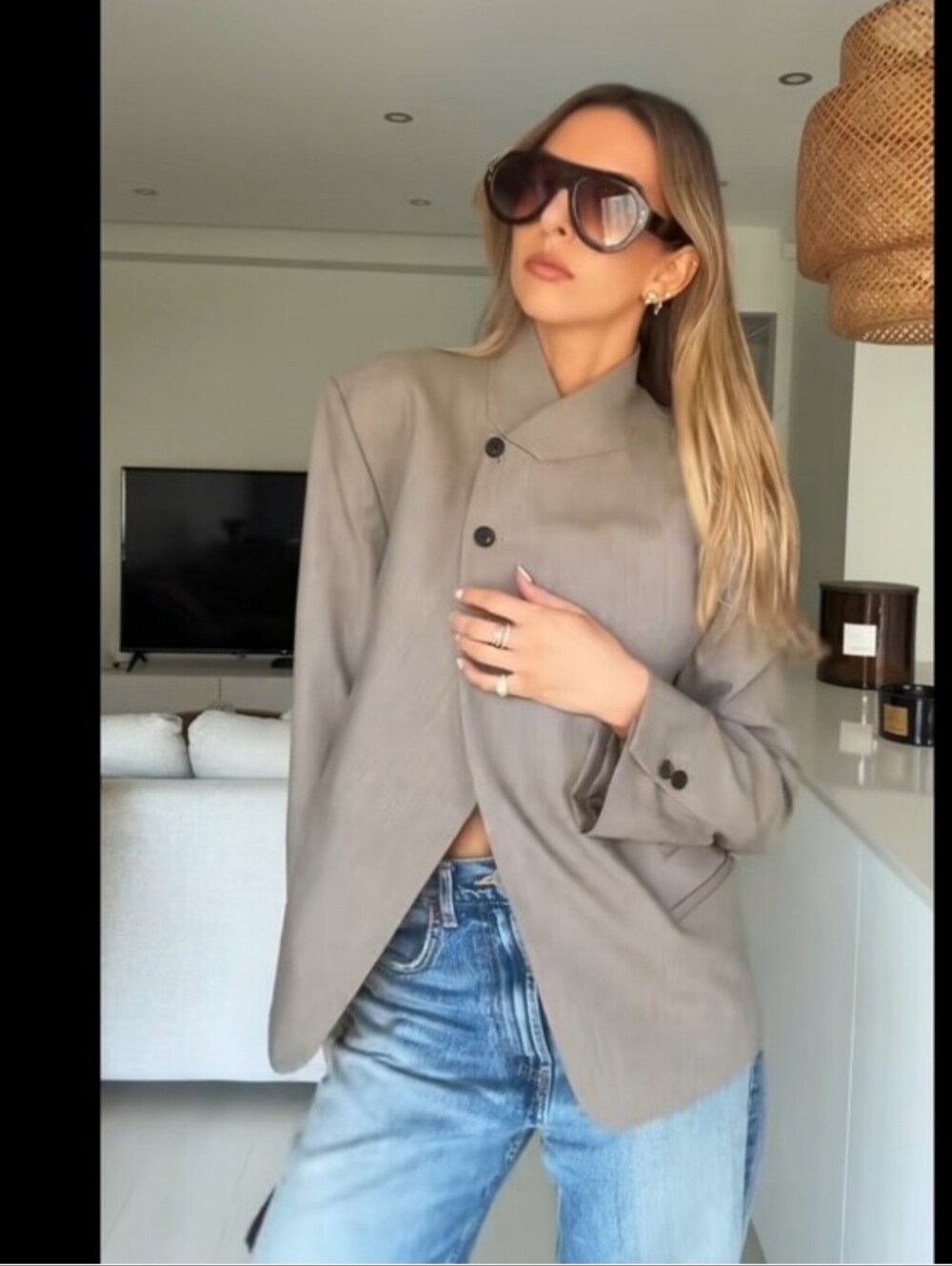 VIRAL ZARA LIMITED EDITION LUXURY HIGH COLLAR BLAZER SIZE L